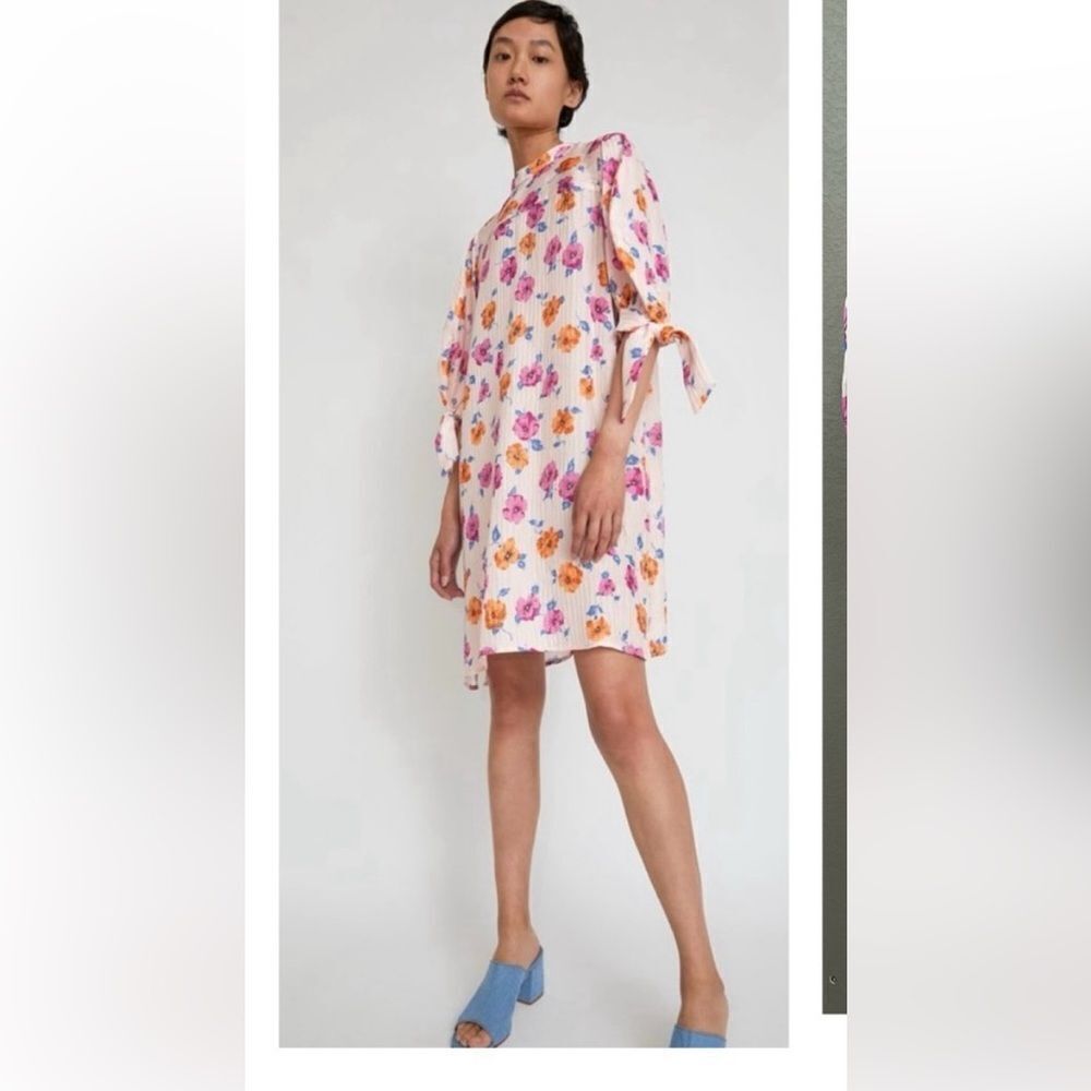 No 6 Store silk blend mini floral dress size 1 pink US 2/4